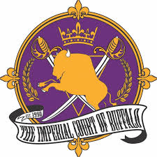 Logo of the Imperial Court of Buffalo featuring a buffalo silhouette and crossed swords.