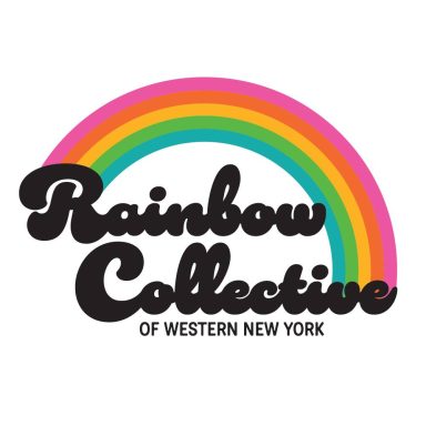 Colorful rainbow above the text "Rainbow Collective of Western New York."