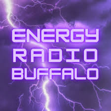 Text reads "Energy Radio Buffalo" with a purple lightning background.